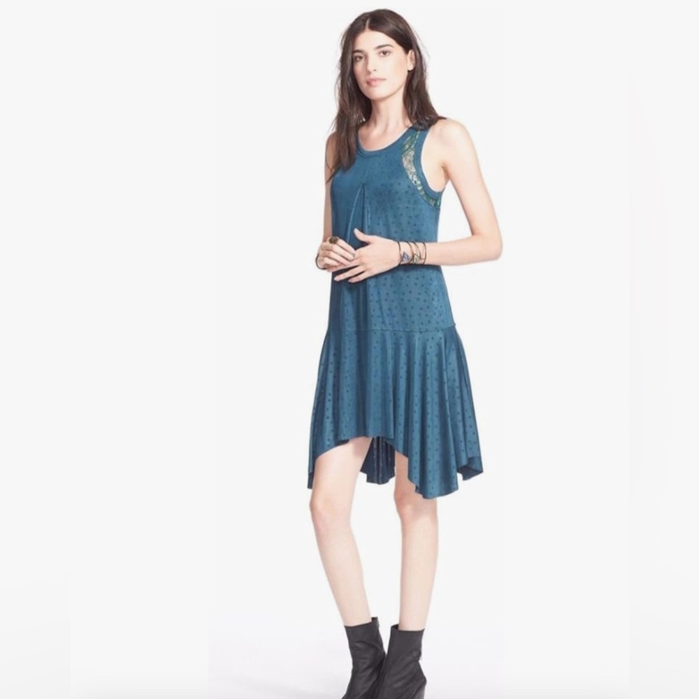 Free People "Make It Count Mini Swing Dress Tunic in Jade